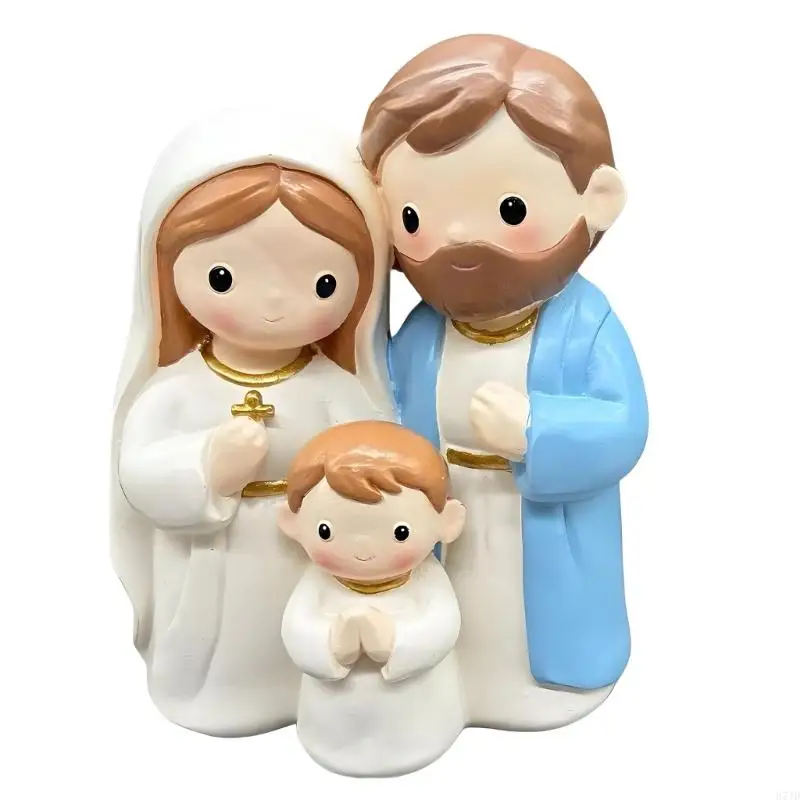 Christmas Nativity Scene Holy Family Statue Desktop Ornament Christmas Decorations Hand Painted Nativity Figurines 37JD