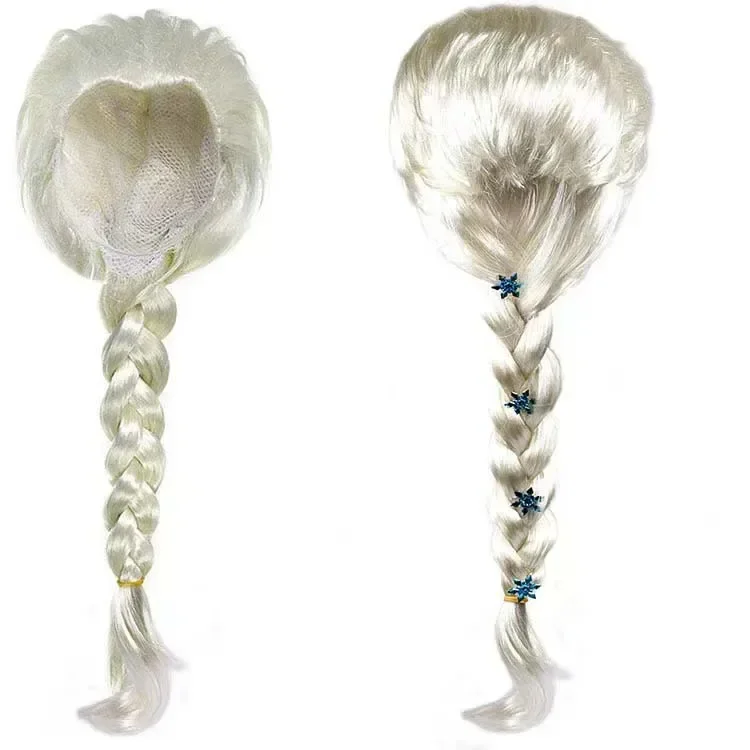 Children Wigs Princess Girls Frozen Elsa Anna Cosplay Accessories Kids Ariel Halloween Wigs Cosplay Hair Accessories