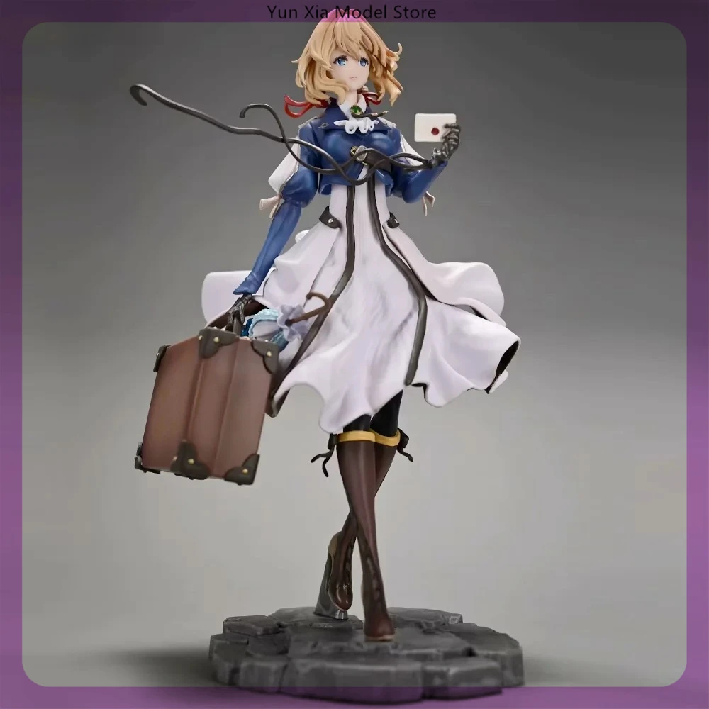 

25cm Violet Evergarden Standing Position Anime Girl Figure Model Gk Statue Boys Collection Desktop Decoration Ornament Toys Gift