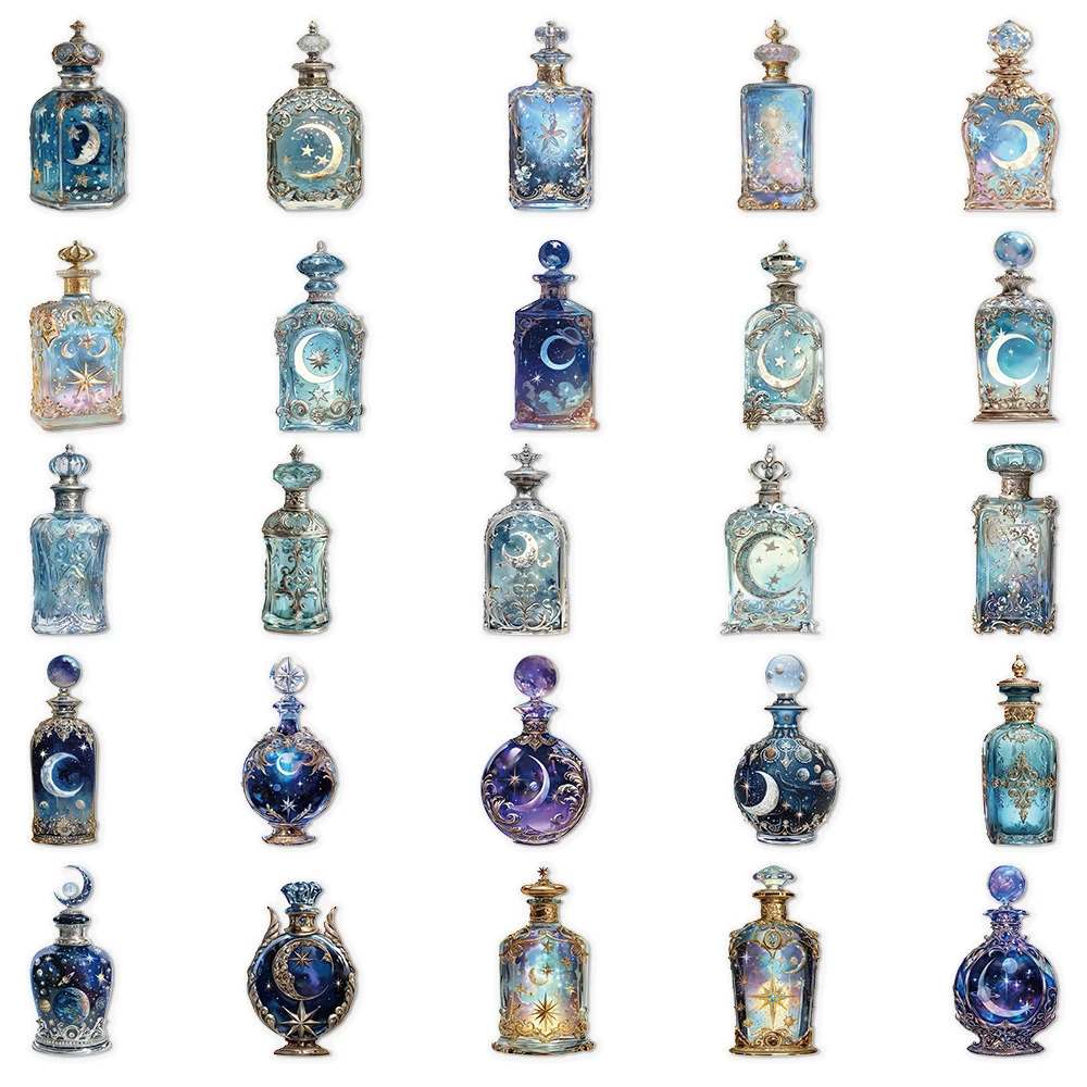 10/30/50 stuks Leuke Cartoon Transparante Maanfles Esthetische Graffiti Stickers Laptop Telefoon Dagboek Koffer Decoratie Sticker speelgoed