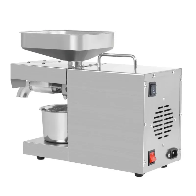 110V/220V Automatic Commercial Linseed Oil Press Peanut Oil Press 610W Hot And Cold Small Stainless Steel Oil Press