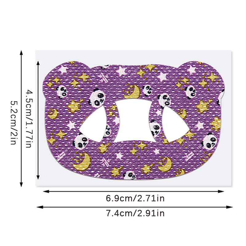 ملصقات مضادة للشخير للأطفال ، شكل الفم ، تصميم مضاد للاختناق ، نمط كرتون ، دب ، على شكل حرف O ، رقعة فم للتنفس