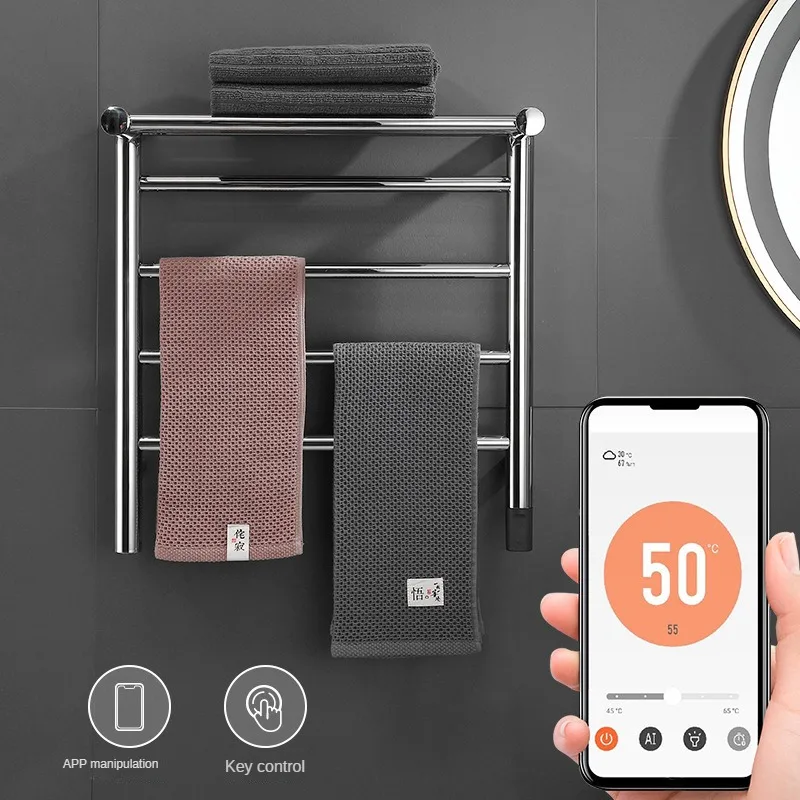 High-Tech Intelligent Electric Towel Warmer Carbon Brazing Heating Bathroom Drying Rail with Thermostatic Control