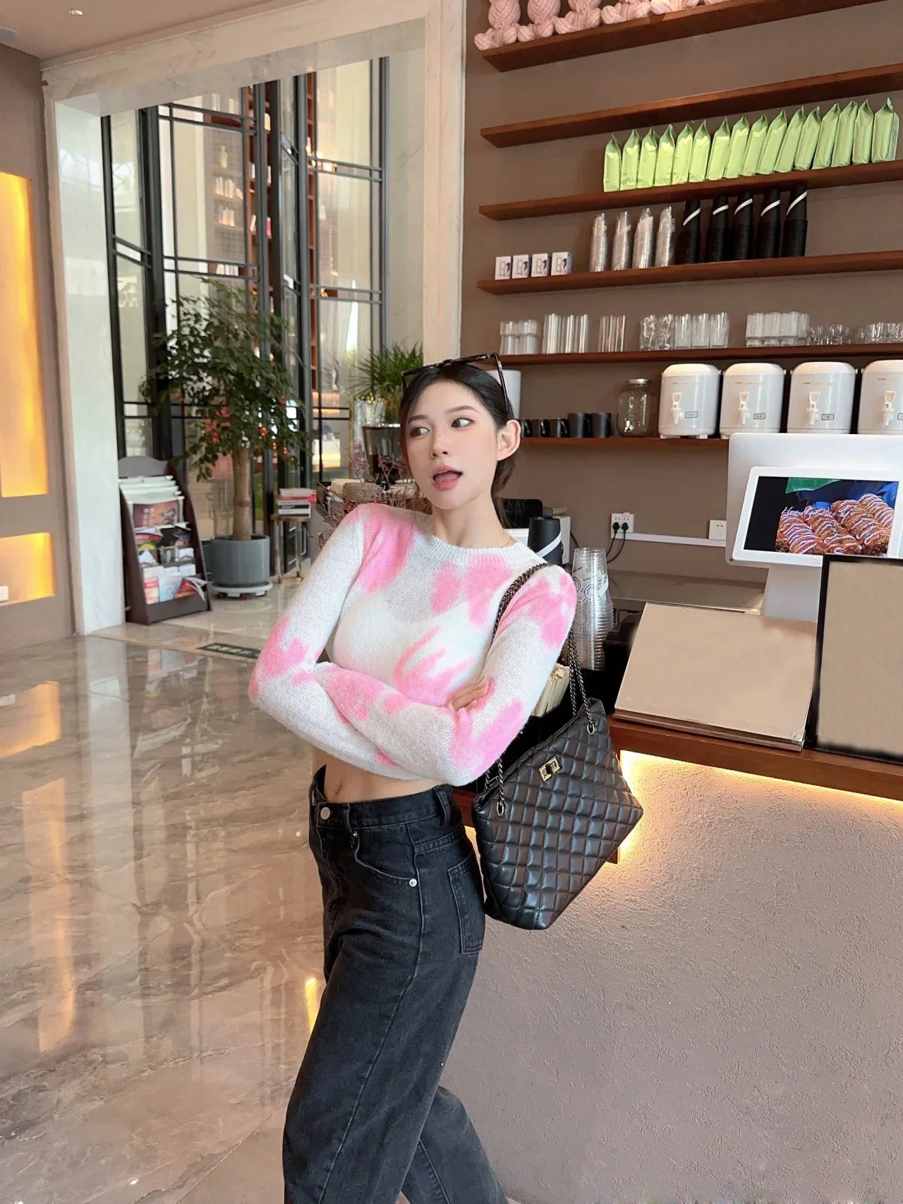 

2025 Women's Clothing Fashion contrasting color cloud sweater 0701