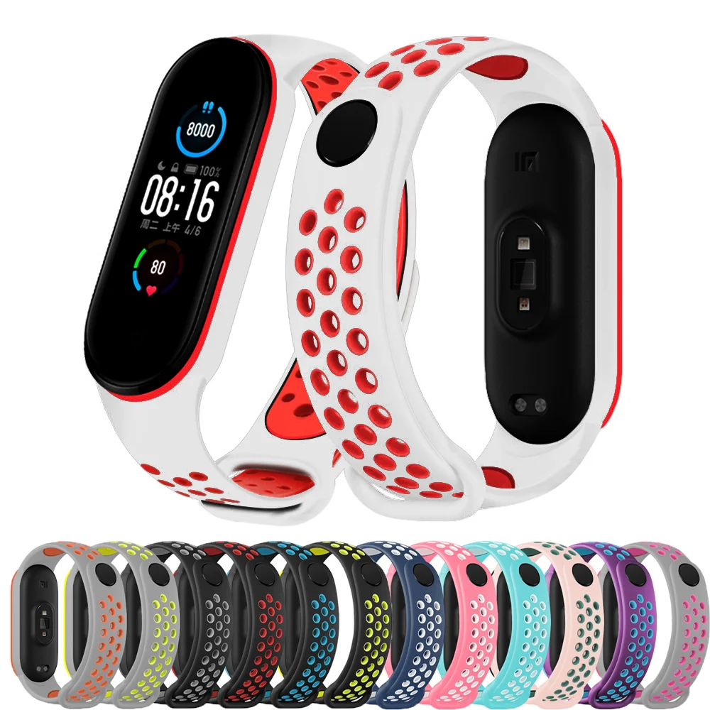 Band for Xiaomi Mi Band correa bracelet 7 6 5 4 3 breathable Silicone accessories Replacement Wristband Mi Band 5 6 7 NCF Strap