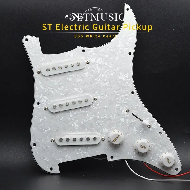 Single Coil Electric Guitar Pickguard Pickups Loaded Prewired 11 Hole SSS Red/White Pearl White Guitar Accessories