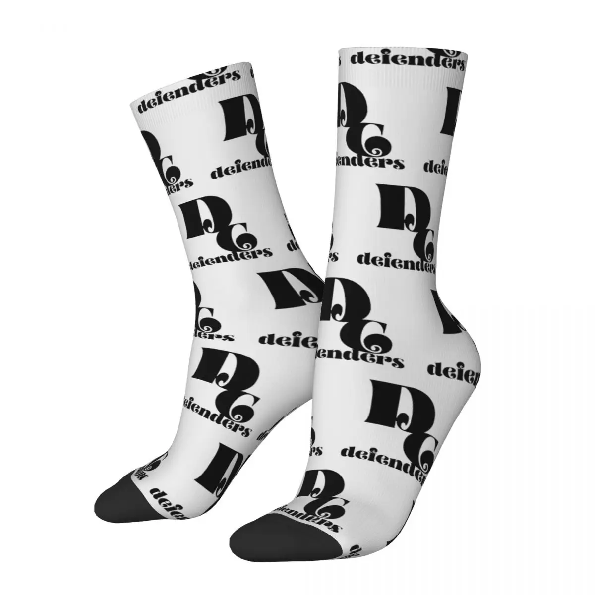 Retro Black Men's compression Socks Unisex Defenders Street Style Pattern Printed Novelty Crew Sock