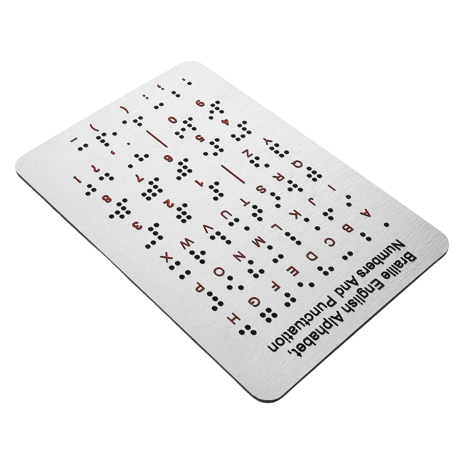 Braille alfabeto placa de aço inoxidável pontos levantados braille para iniciantes números ferramenta educacional para cegos deficientes visuais te