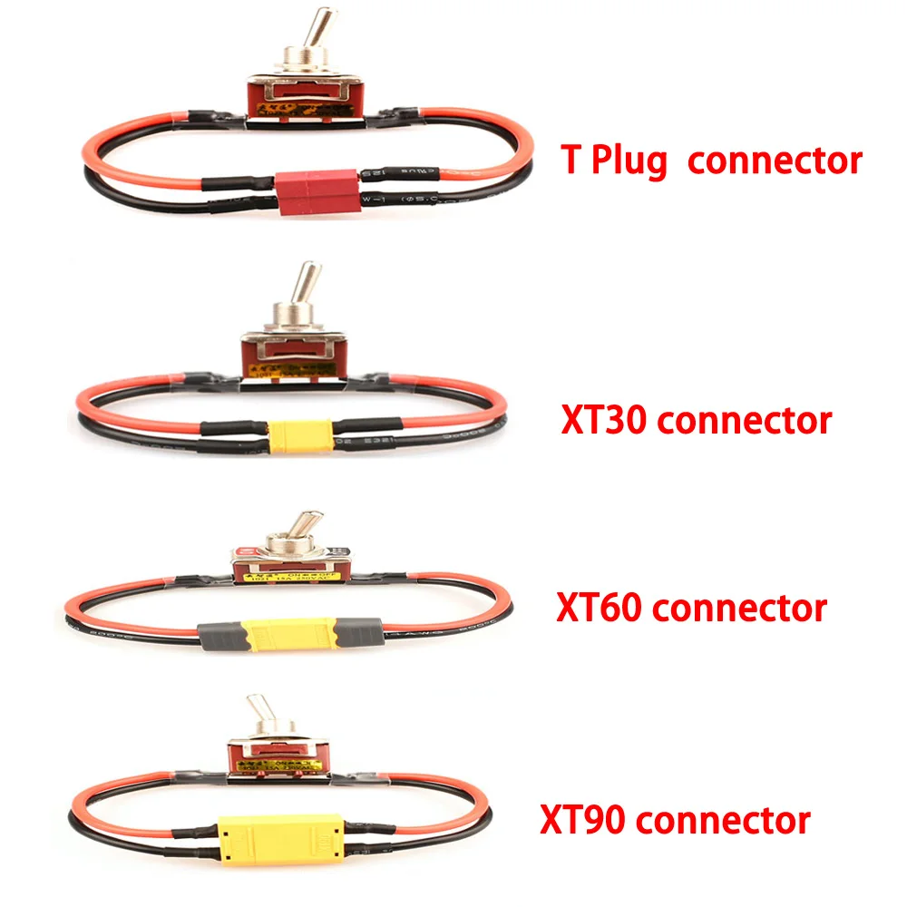 

Large Current High Load Switch XT60 XT90 T-Plug Power ON-OFF Toggle 12/14AWG for eBike RC Airplane ESC Motor Connecting Adapter