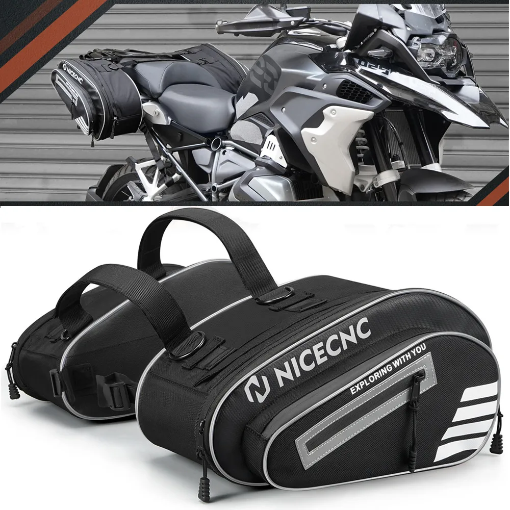 

For BMW R1200GS R1250GS Motorcycle Saddlebag Extendable Capacity Motorbike Rear Side Bags Outing Travel Luggage Pack