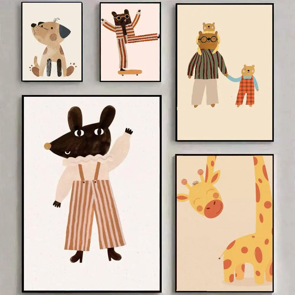 Simple Animal Antics Art Sticky Wall Waterproof Home Living Room Bedroom Bar Aesthetic Decoration