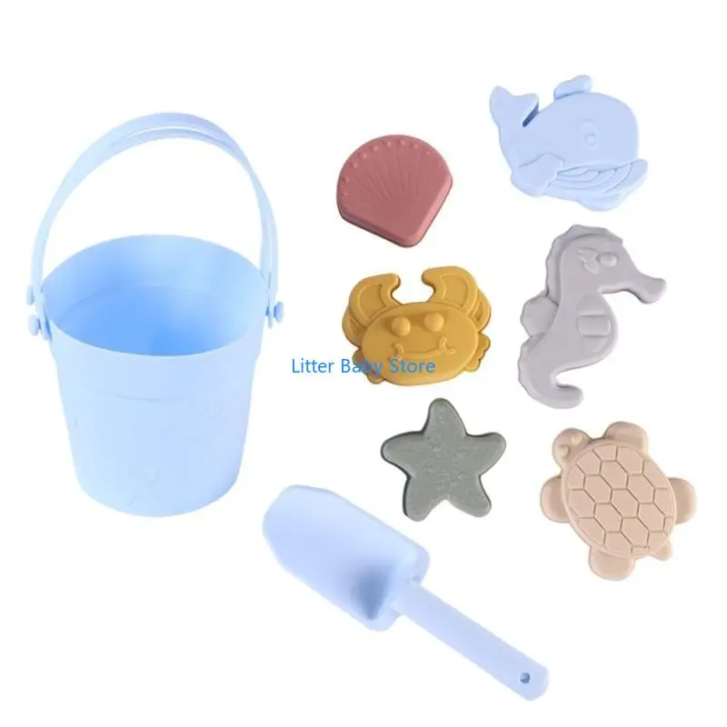 N80C พลั่วชายหาดถังแม่พิมพ์คราดของเล่นชายหาดสำหรับของขวัญสำหรับเด็กเด็กวัยหัดเดินสำหรับการขุด