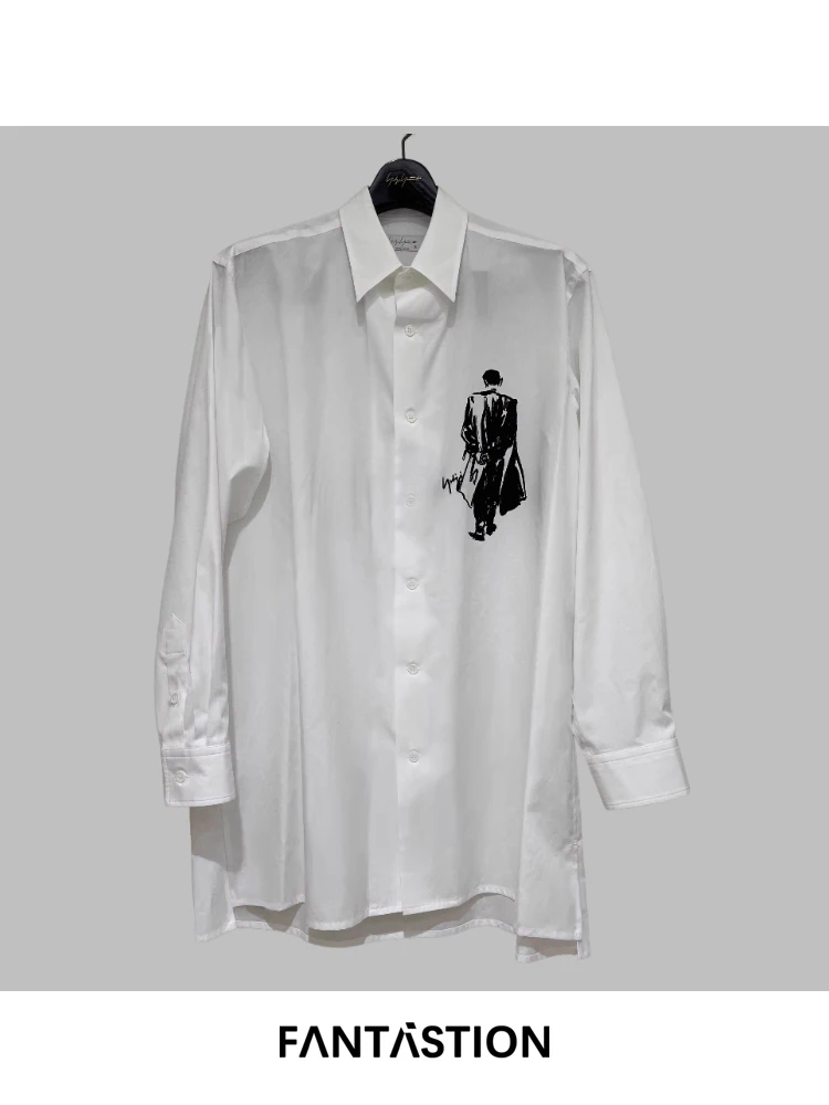 

FANTASTION white shirt for men minimalist top White shirt Men's shirts for mens designer clothes Basic shirt popula loose daily