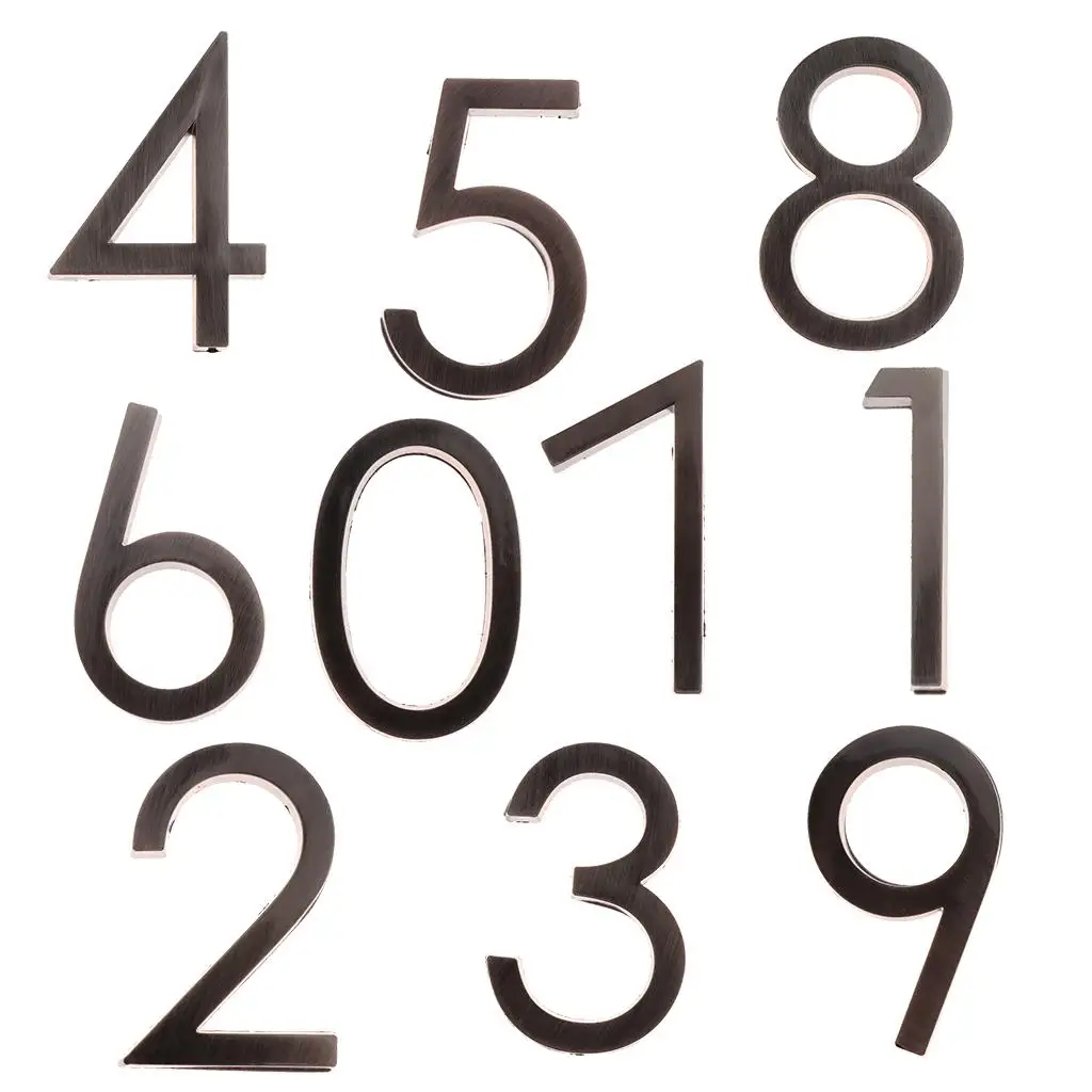 Outdoor House Number Plate ABS Plastic Antique Door Digit Sticker Home Plaque Figure for Floor Number Coding and Hotel Signage