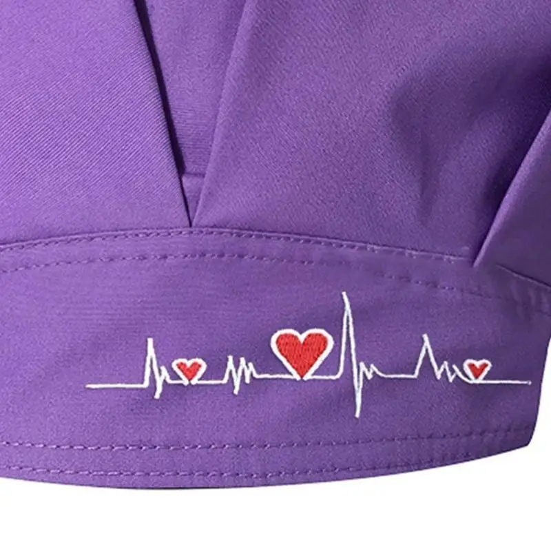 A52E Soft Medicals Care Hat with Embroidery Pattern Professional Nursing Nurse Hat