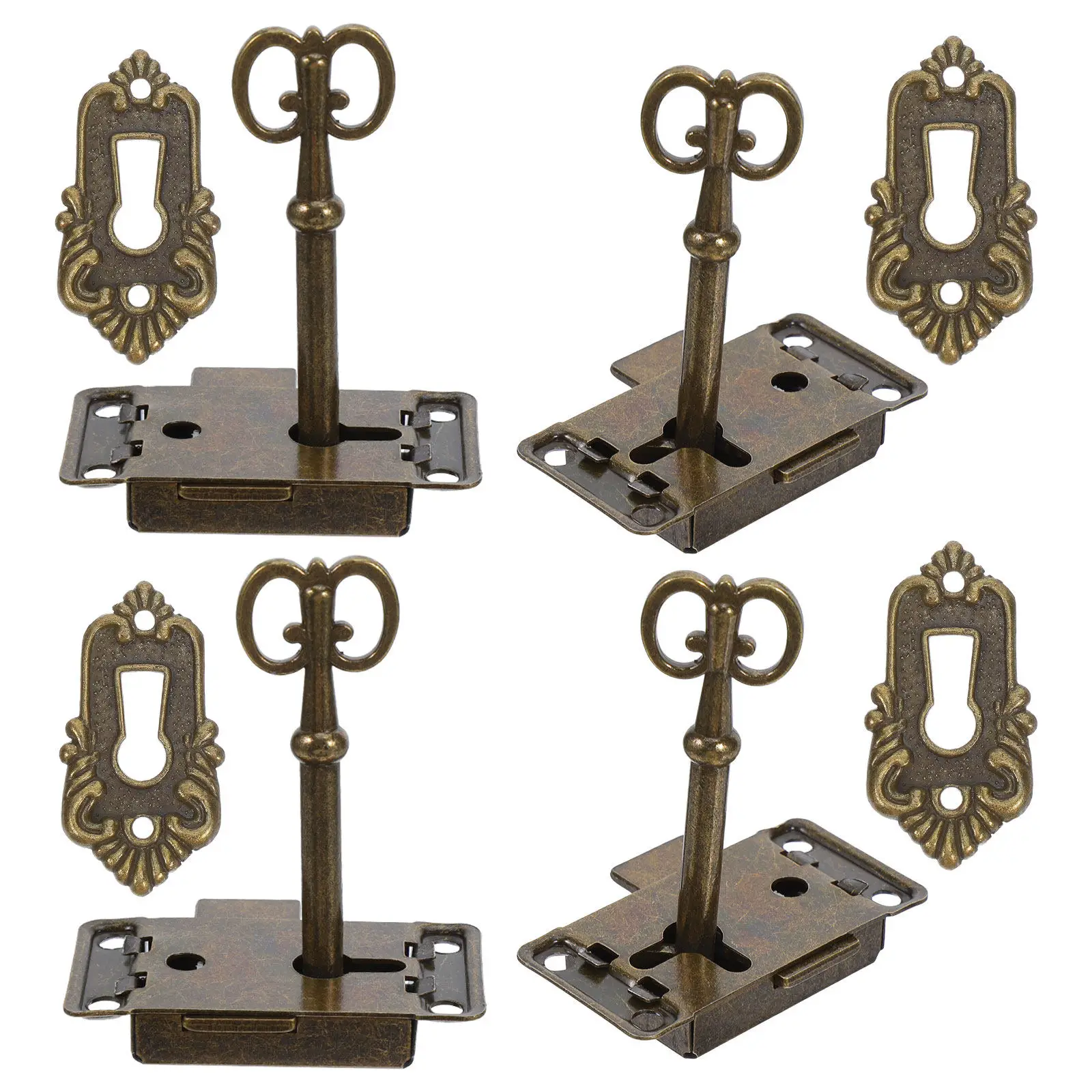 

4 комплекта ретро-замков для шкафов, винтажные замки для дверей шкафов с ключами, железные замки для мебели, ящиков, комодов, гардеробов, кухонь