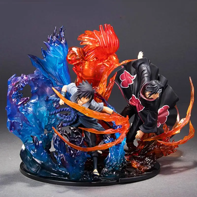 

20cm NARUTO Anime Figure Uchiha Sasuke Uchiha Itachi Peripheral PVC Model Desktop Decoration Ornaments Birthday Gifts Toys