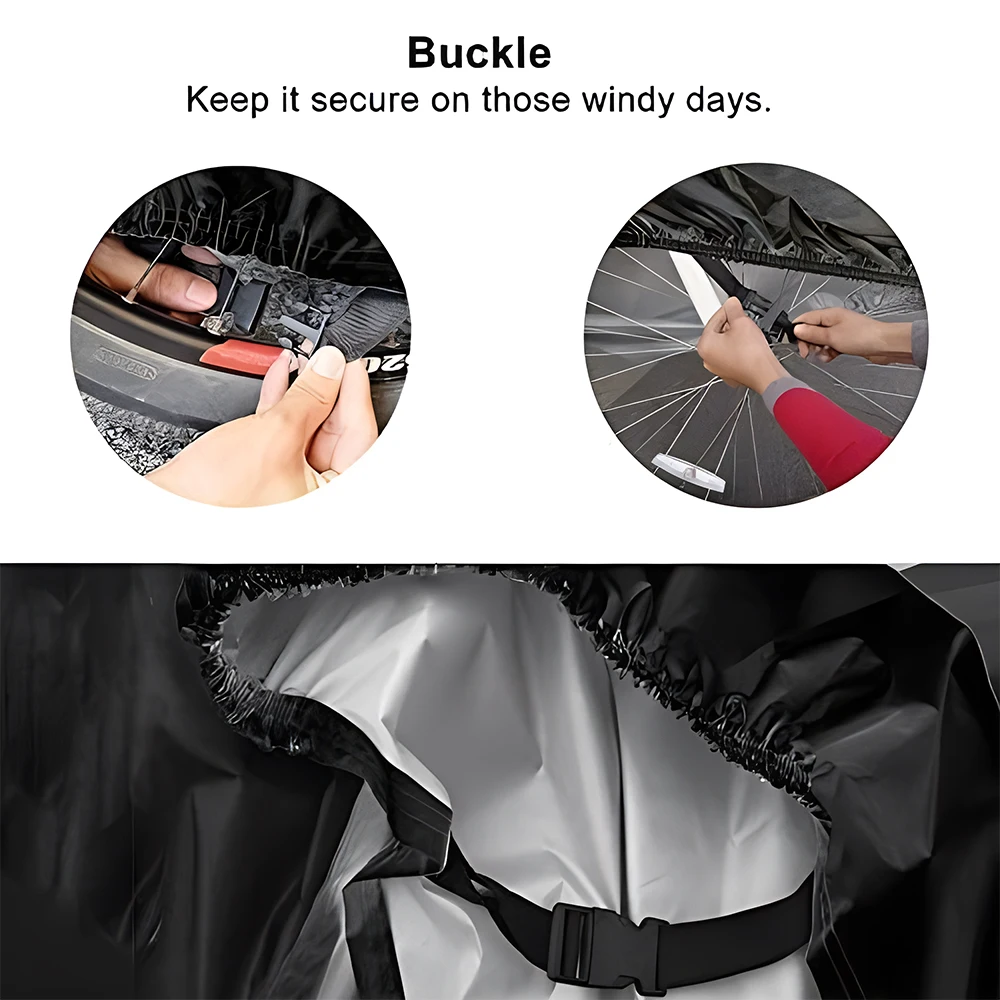 Bike Cover For 2 Bikes Outdoor Waterproof Bicycle Cover Rain Sun UV Dust Windproof With Lock Hole