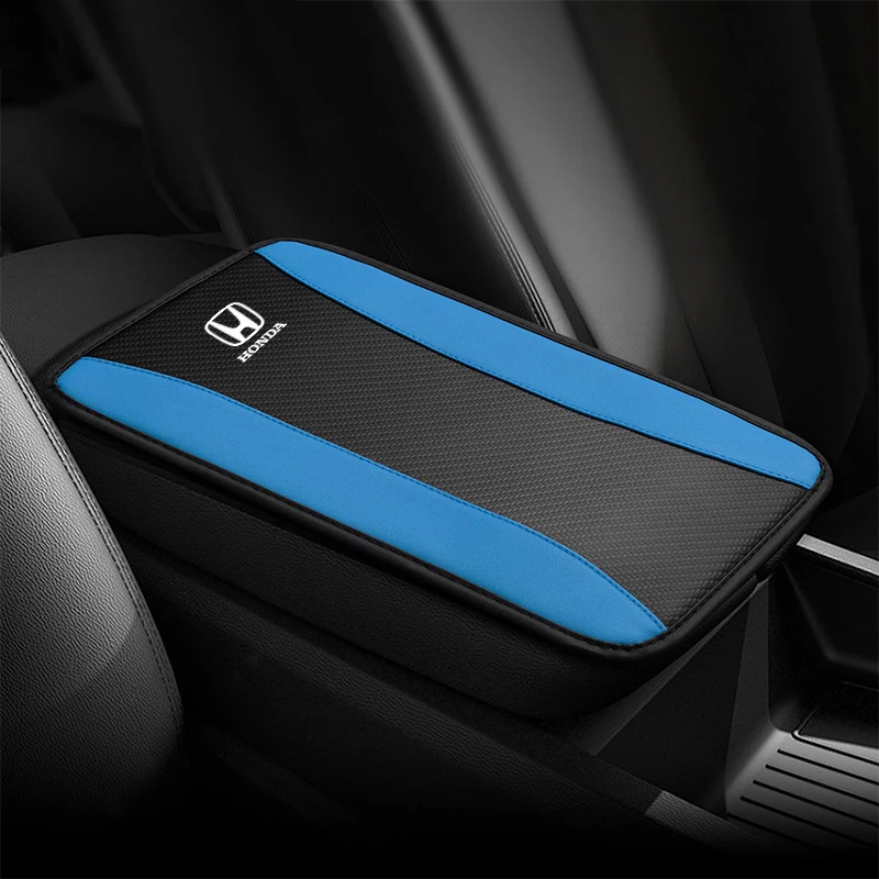 Car Armrest Cushion Storage Box Cover Pad Mat Auto Accessories For Honda Mugen Power Civic Accords CRV Hrv Jazz CBR VTEC VFR