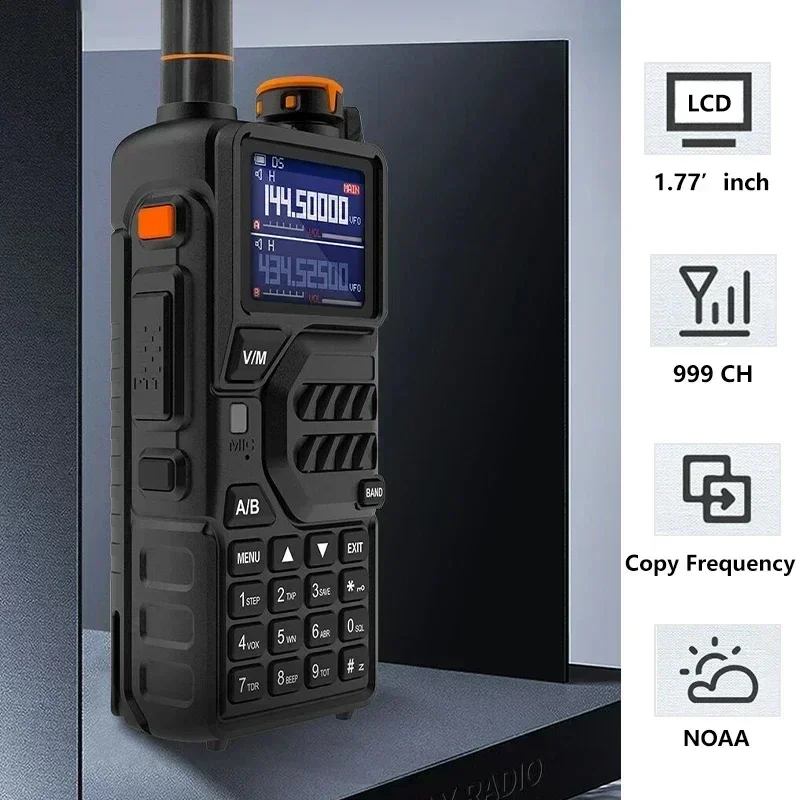 Baofeng Walkie Talkie K5 PLUS 10W UHF VHF o dużej pojemności sześciozakresowy NOAA redukcja szumów dalekiego zasięgu 999Chanels BF-UVK5M CB Radio