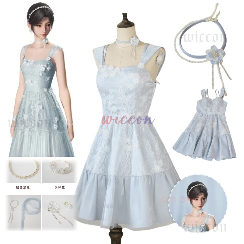 

Love and Deepspace Heroines Cosplay Costume Blue Dress Midnight Bloom Uniform Sylus Zayne Xavier Rafayel‌ Halloween Women Girl