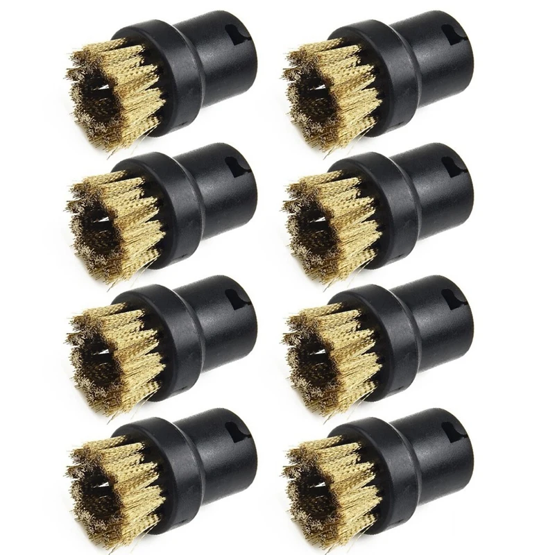 8Pcs Round Brush Nozzles Brass Wire Brush Head Repalcements For KARCHER SC1 SC2 SC3 SC4 SC5 Steam Cleaner Accessories