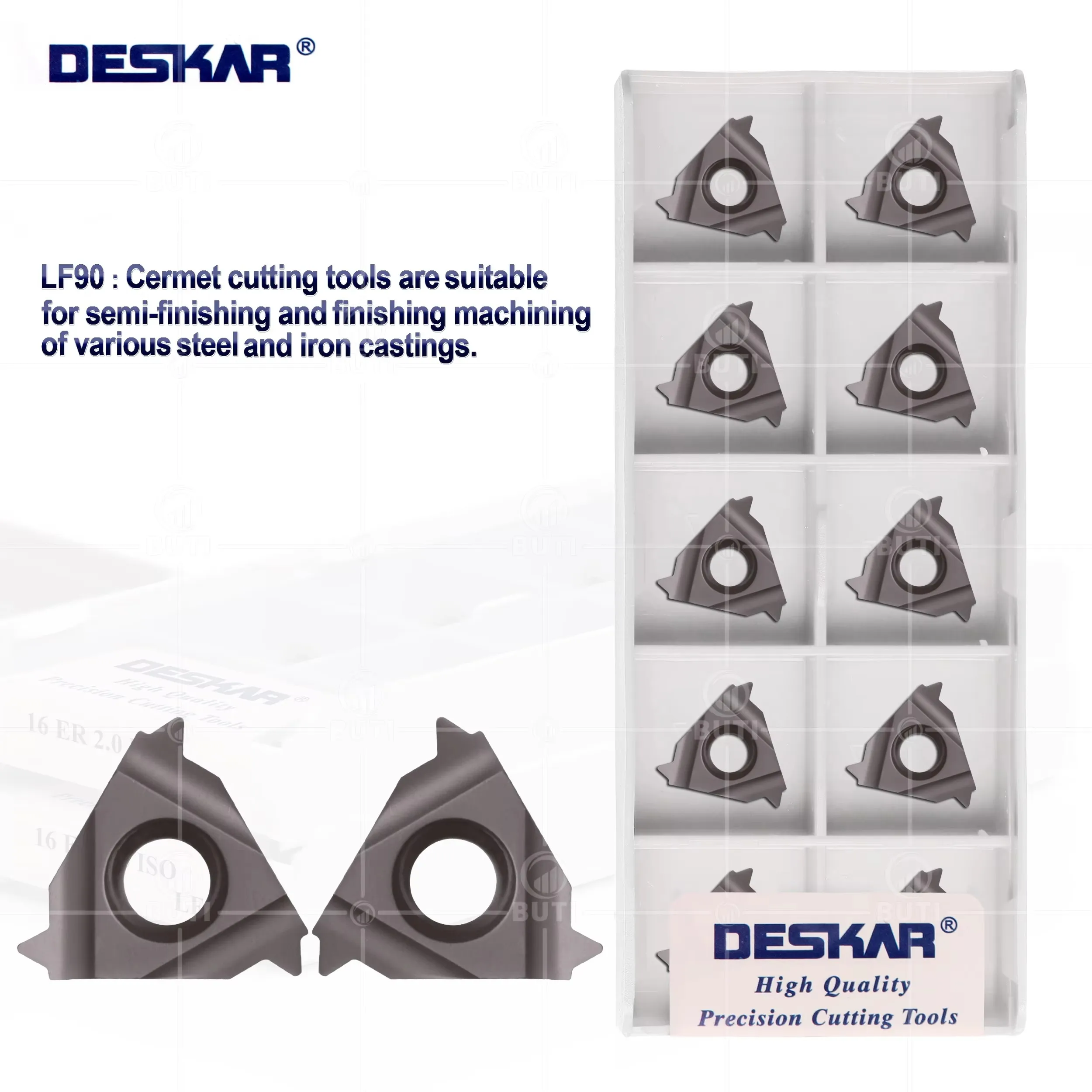 DESKAR 100% Original 16ER/IR 1.5ISO 2.0ISO LF90 High Quality Cermet Cutter Threading Turning Tool Lathe Cutting Tool Parts Blade