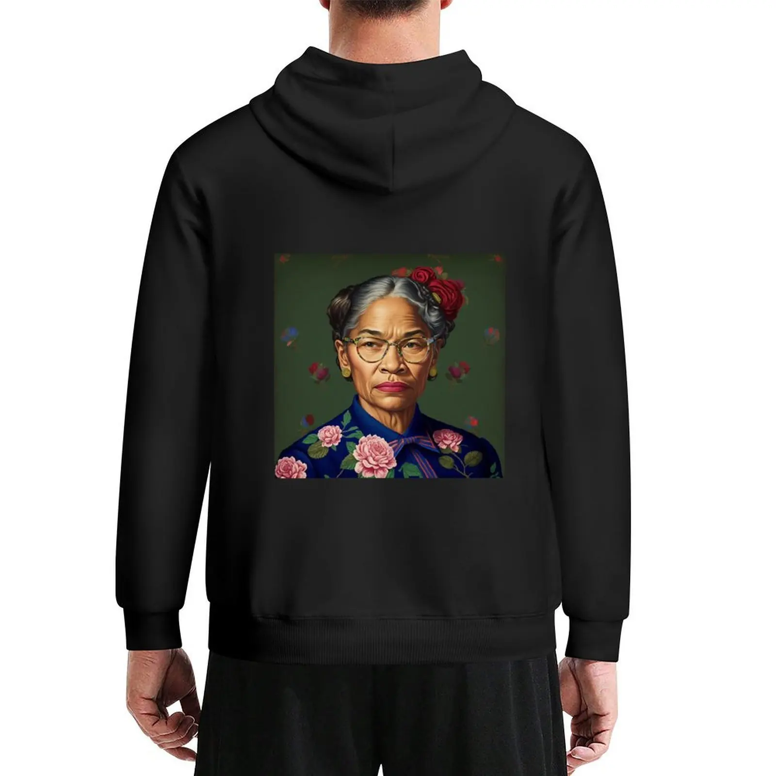 Portait of Rosa Parks من Kehinde wiley هوديي ملابس رجالية ملابس رجالية ملابس رجالية سترة خريفية بغطاء للرأس للرجال