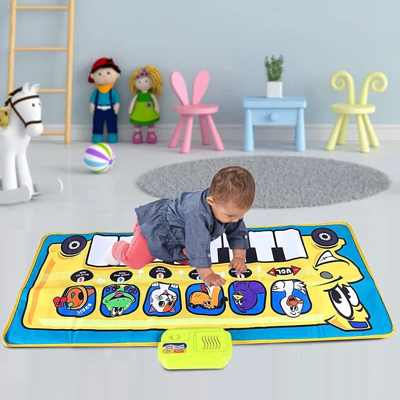 HOT-Musical Mat For Toddlers Baby Piano Musical Mats Dancing Playmat Musical Toys Best Gift For Toddlers Kid Girls Boys