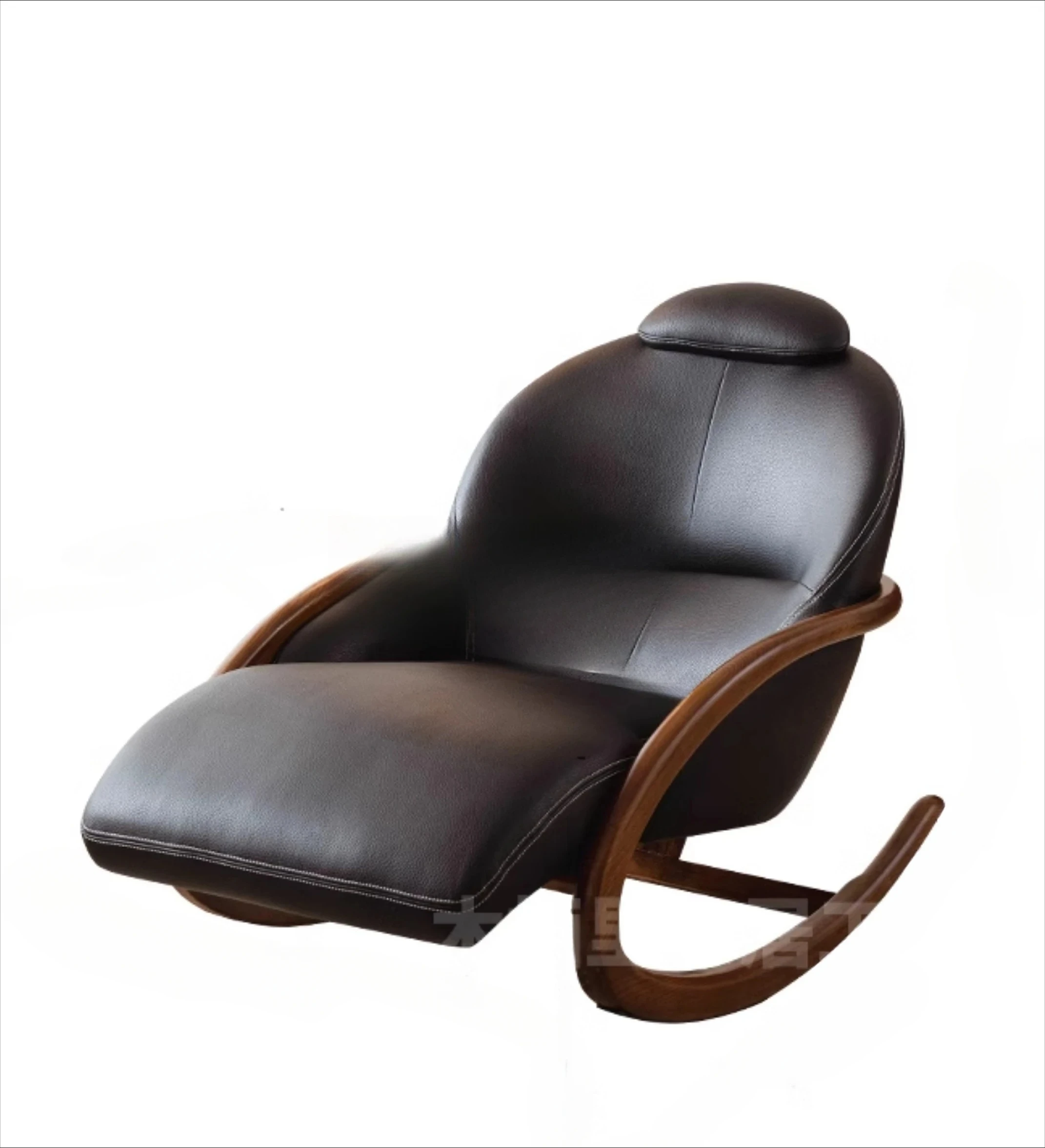 

Lazy sofa pewter solid wood leather high-end lazy sofa reclining and sleeping rocking chair