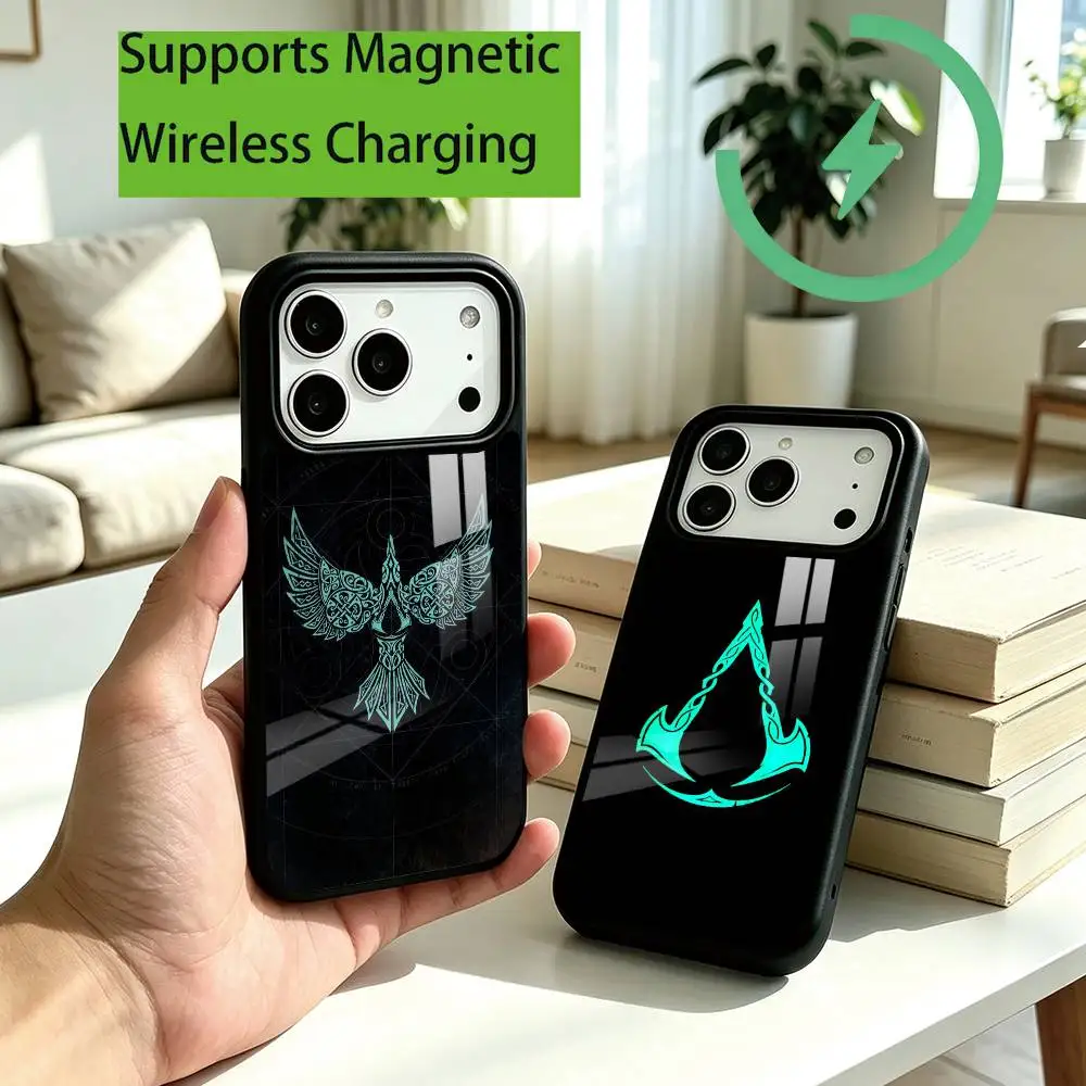 Assassins Creed Valhalla Phone Case For iPhone18,17,16,15,14,13,12,11 Plus,Pro Compatible with magnetic wireless charging Gift