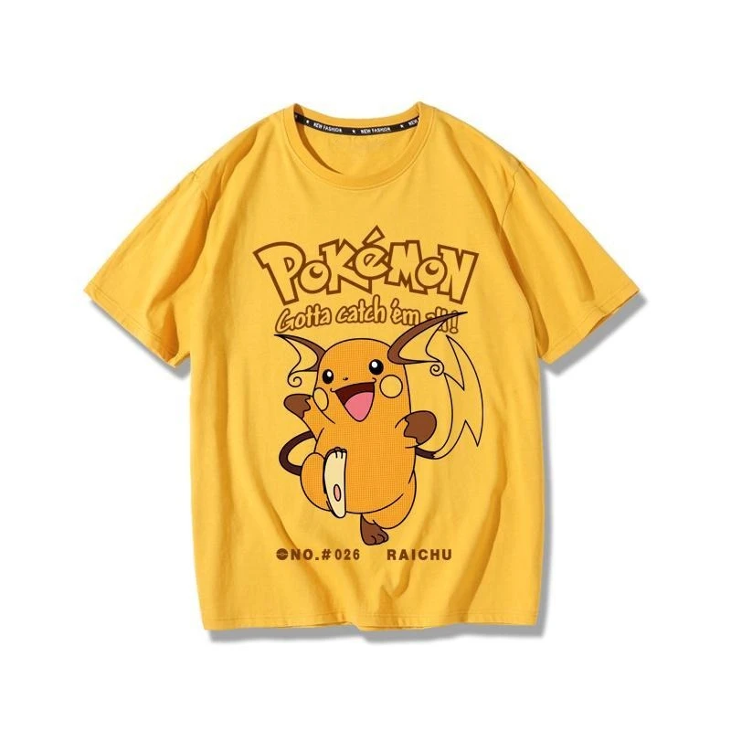Pokémon Pikachu Gengar Magikarp T-shirt Cotton Tee Men's Summer Fashion Oversize Street Casual Y2K Tops Streetwear Clothing