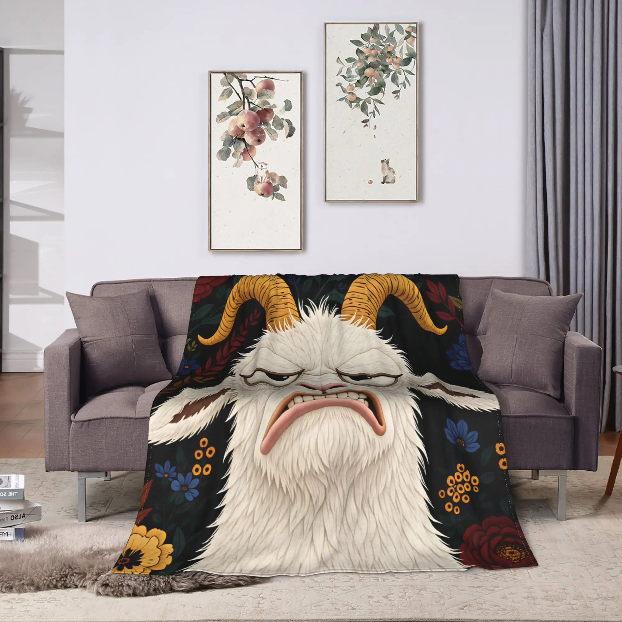 Screaming Goat  Warm Soft Blanket  Picnic Plush Throw Blanket Novelty Couch Bed Flannel Bedspread Sofa Bed Cover