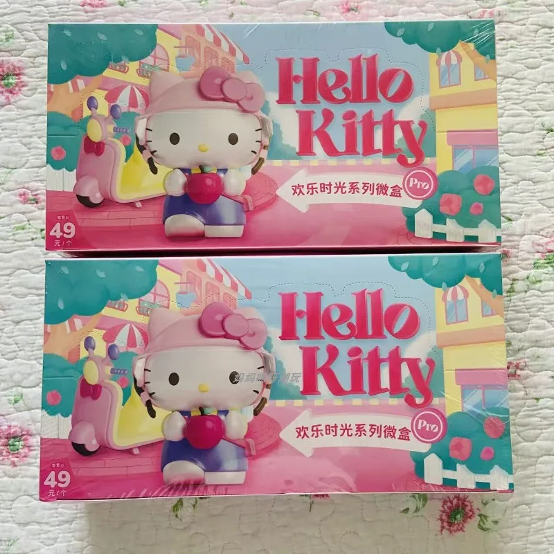 

Sanrio Hello Kitty Blind Box Toys Happy Time Scene Series Kawaii KT Cat Action Figure Doll Model Toys Collect Ornaments