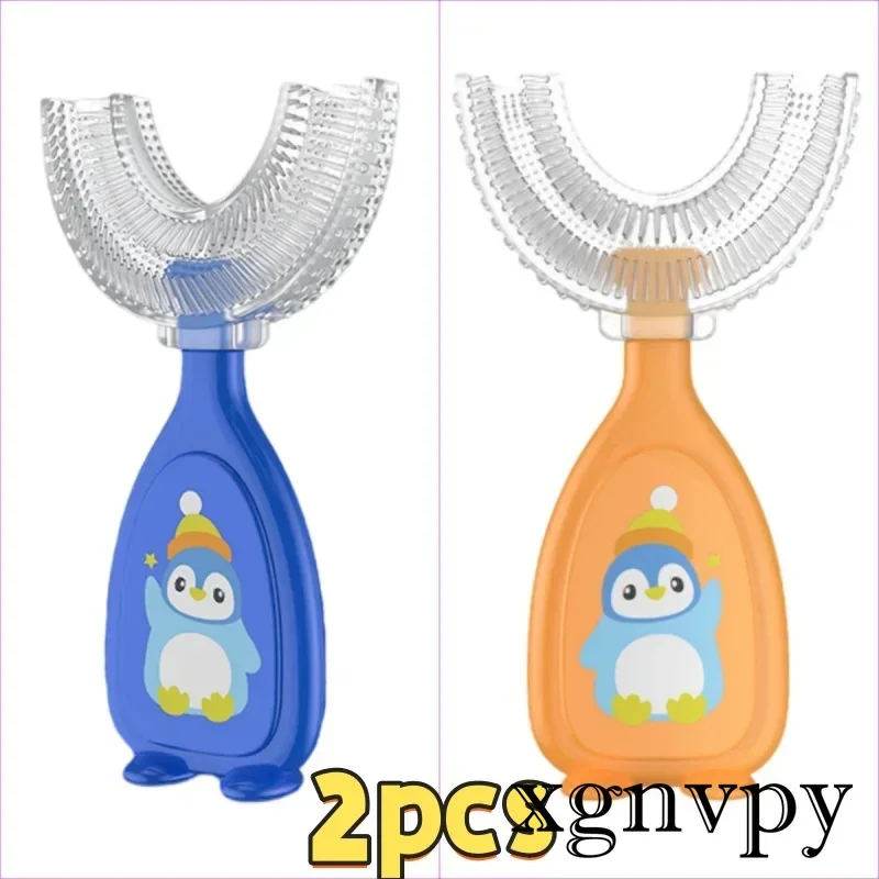 2PCS Silicone Portable U-Shaped Double-Sided Toothbrush Newborn Baby Reusable Training Brushes Sensory All Rounded Gadget