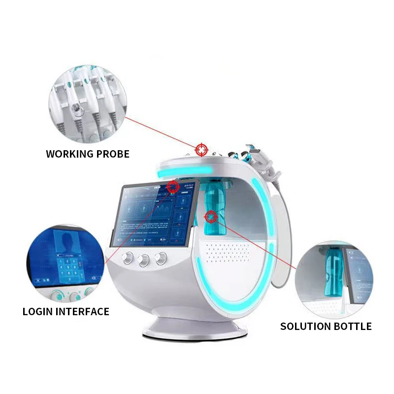 Máquina de belleza Multipolar 7 en 1 H2O2 hidrodermoabrasión, cuidado Facial, rejuvenecimiento Facial, microdermoabrasión, agua