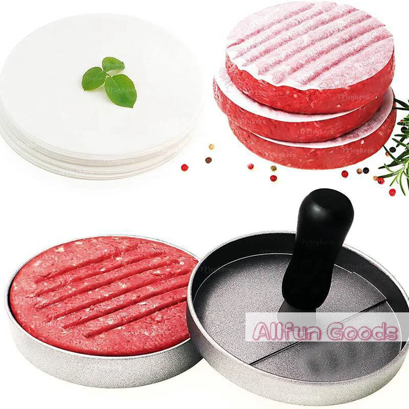 [TG835]100Pcs 11CM Round Hamburger Pressure Meat Paper Oil Blotting Paper Oven Grill Sheet Patty Separation Paper Kitchen Tools