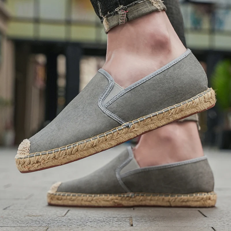 

Men Blue Denim Canvas Shoes Social Shoe Male Casual Loafers Designer Shoes Breathable Comfortable Summer Shoe Fashionable Lazy