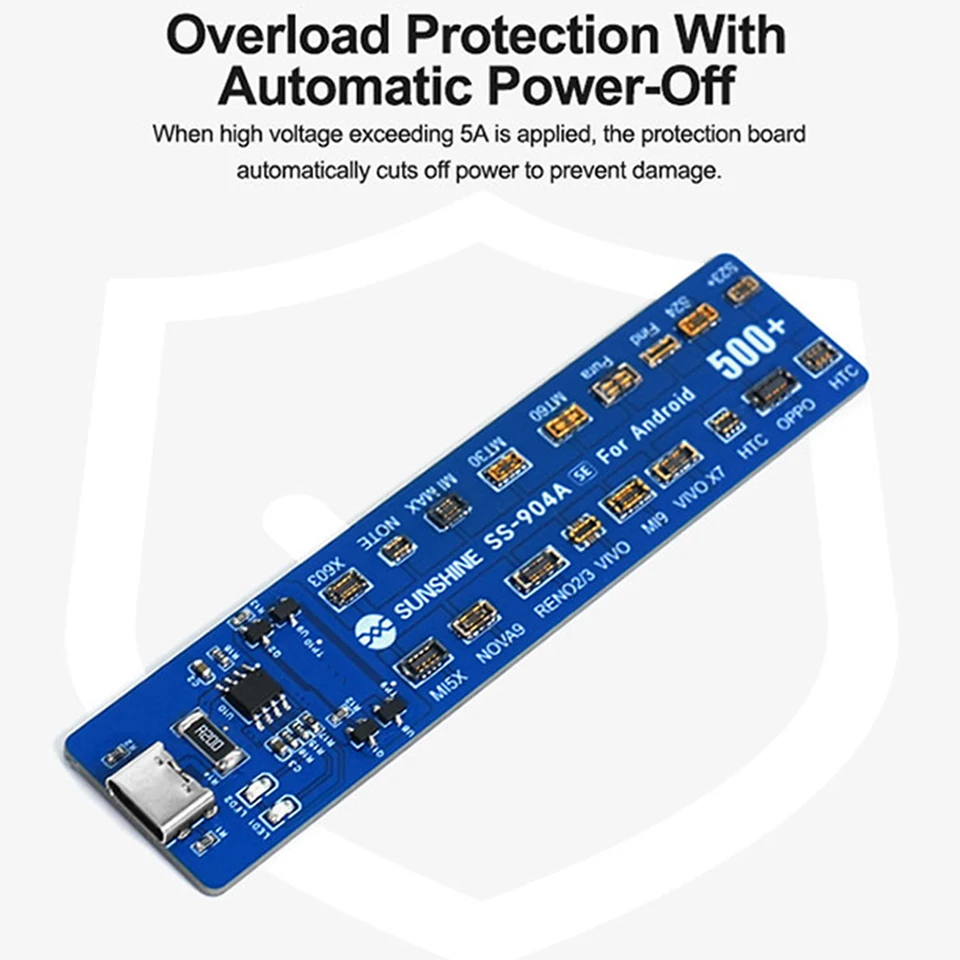 Placa de reparación de batería SUNSHINE Android - herramienta de activación de baja potencia para recuperación de batería de teléfono descargada | cargador universal 5