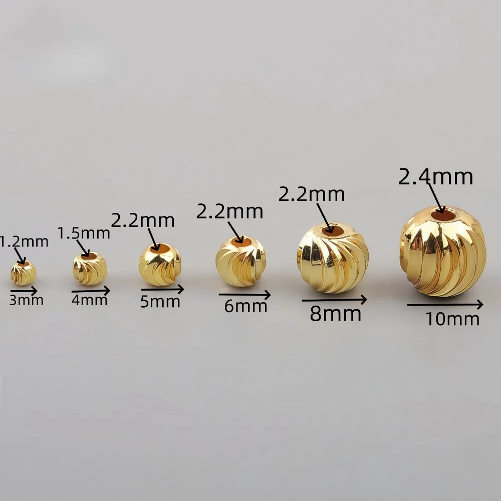 A Pack 925 Sterling Silver Round Loose Corrugated Spacer Beads for Jewelry Making DIY Necklace Bracelet Ring Earring Crafts image 2