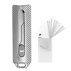 Titaniumlegering Push-Pull Mes Koolstofstaal Mes Kunst Briefpapier Doos Snijder Draagbare Multifunctionele Outdoor Edc Tools