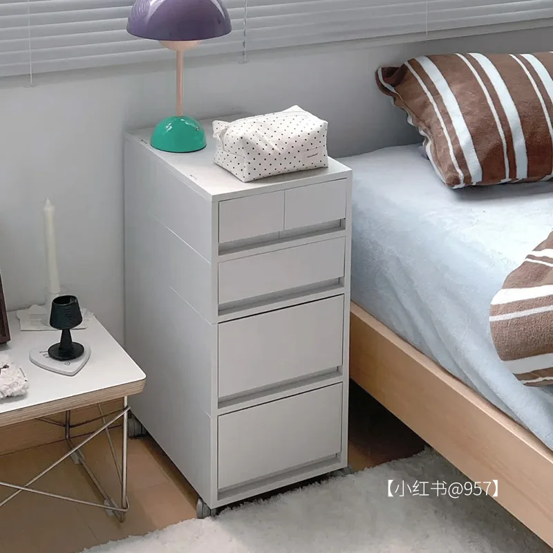 Adjustable Rolling Desk Cabinet-Slim A4 File Storage Drawers with Wheels Multi-Tier Under Desk Organizer for Home Office &Closet