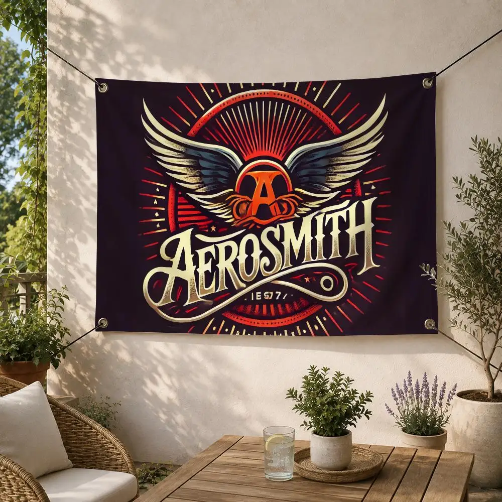 Band A-Aerosmith Flags Decorative Flag Banner for Outdoor Garden Yard Camping Party Home Wall Hanging Decor