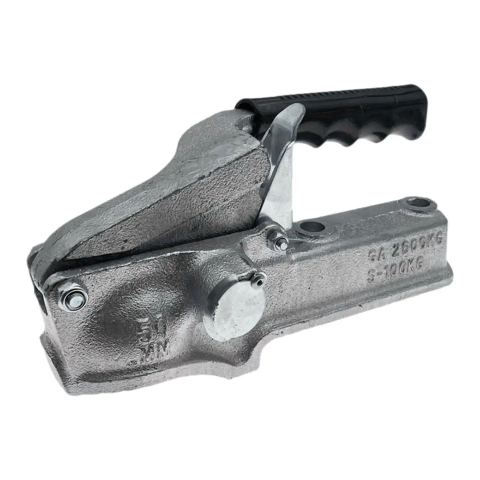 Heavy Duty Trailer Coupling Device 50mm Tow Ball Hitch Galvanized Steel with Hand Grip Locking Lever for Caravan Boat Trailer