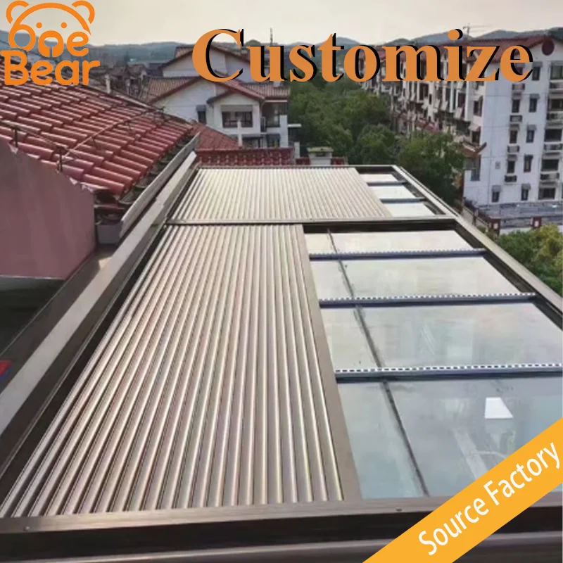 Salt Resistant Powder Coated Aluminum Canopy Heavy Duty Anti-corrosion Sunshade for Coastal Villa Outdoor Leisure Pergola Roof