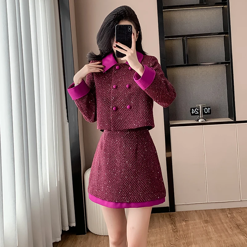 UNXX Real Shot: 2024 Autumn/winter New Socialite Sophisticated Quality Fashionable Youthful Elegant Two-piece Dress High Quality