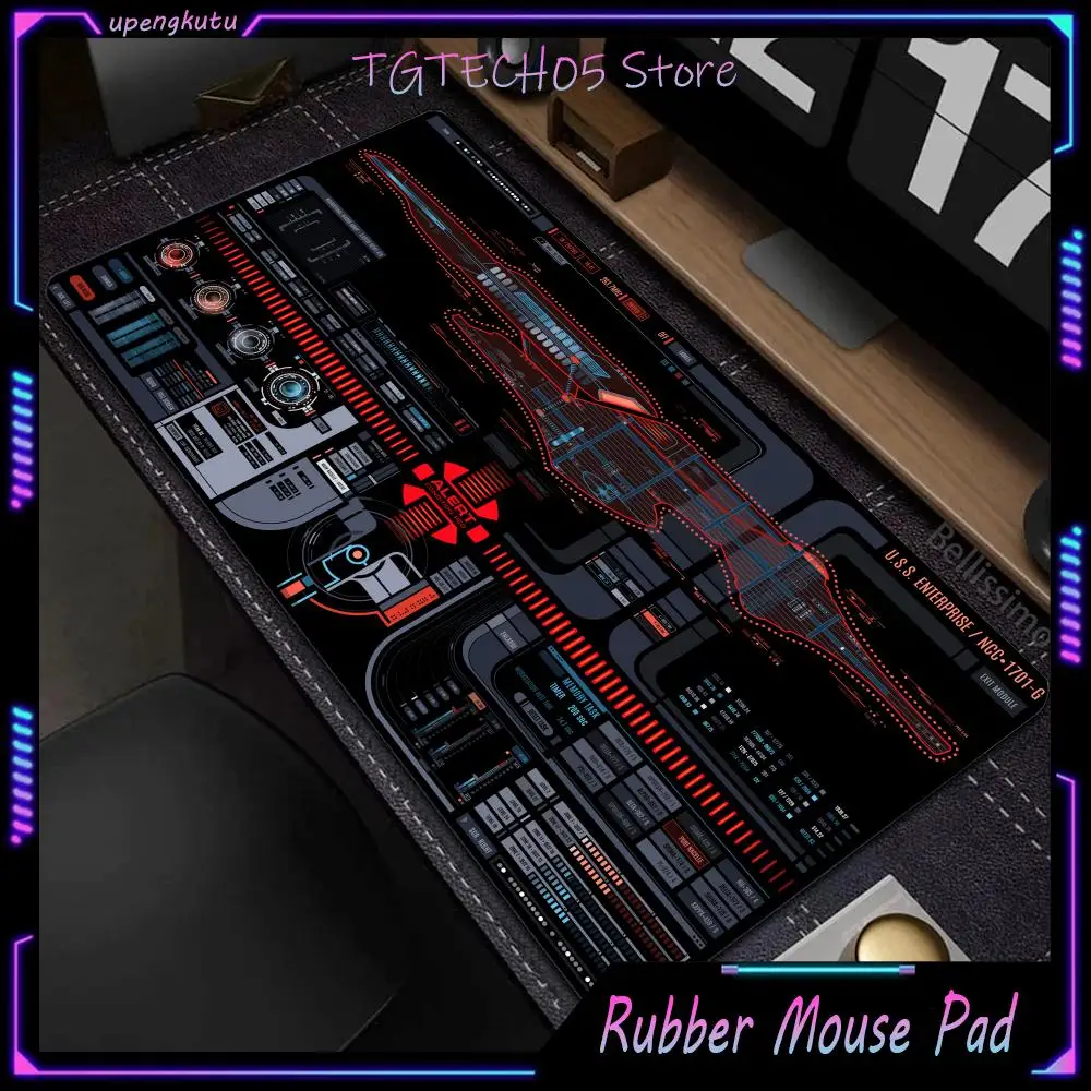 Starship Blueprint Pad Desk Pad Mouse Pad Gamer Computer Cabinet Star Trek Game Office Accessories Keyboard Anime Extended Large