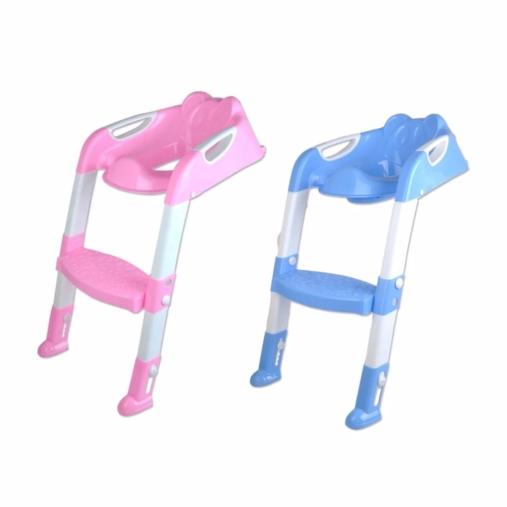 Toddler Baby Kids Child Potty Training Toilet Ladder Seat Steps Folding Chair Save Space