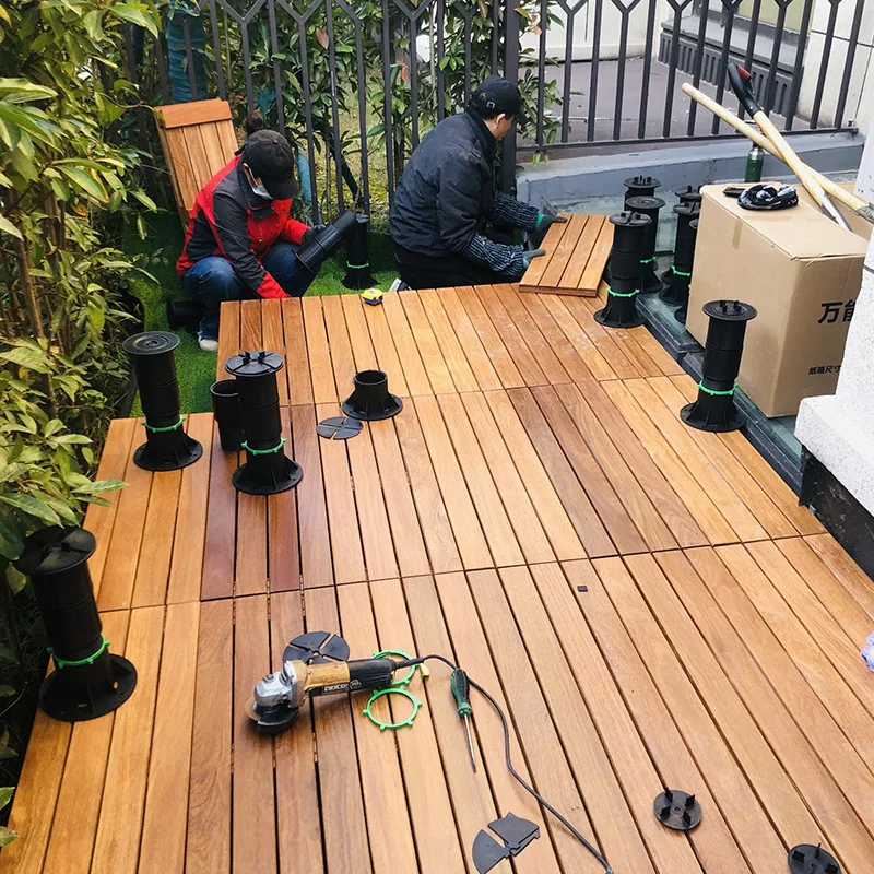Antiseptic wood floor Outdoor balcony Terrace Garden Outdoor raised overhead support Adjustable movable floor