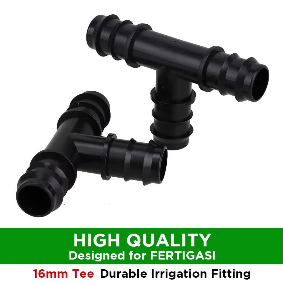 

10pcs 16MM Equal Tee Irrigation Fitting Hydroponic Water Hose Connector